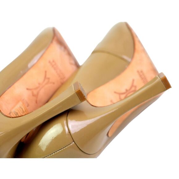 Carolinna Espinosa PATENT BEIGE REAL LEATHER HIGH HEEL POINTED PUMP SHOES 6.5M - Picture 11 of 12